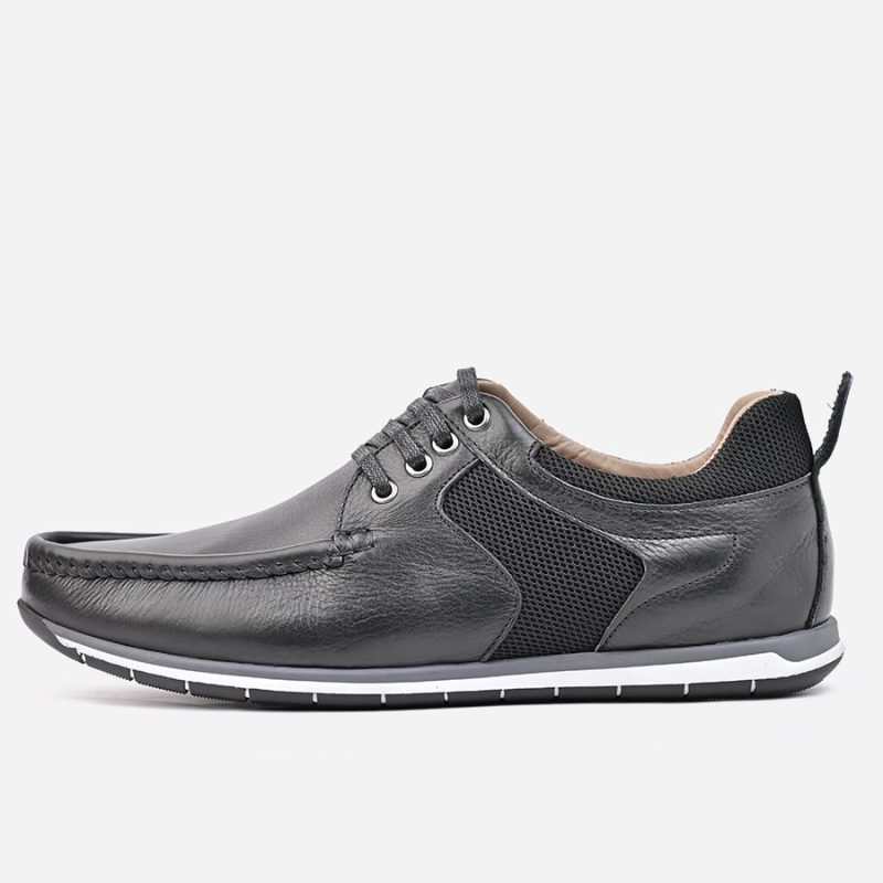 Mocassins hommes en cuir Noir - op51