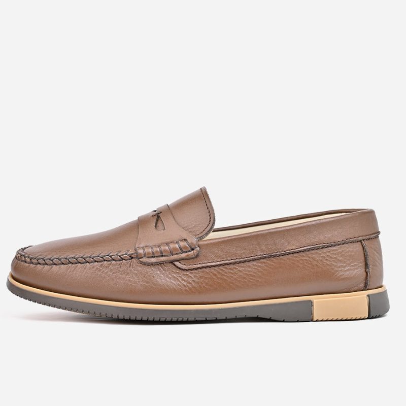 Mocassin homme en cuir Marron – op75