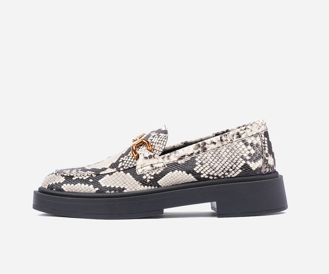 OP200 Chaussures opiyane en cuir plates a imprime animal