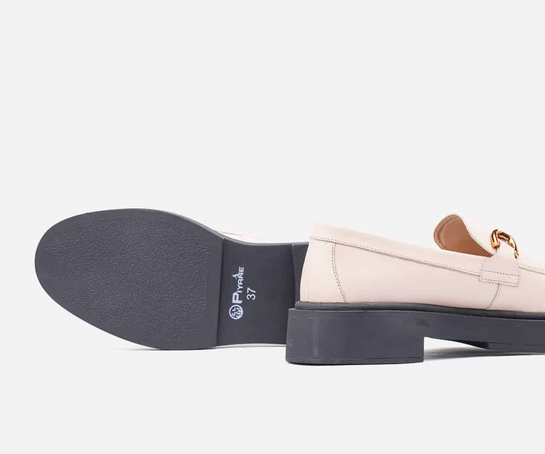 Chaussures femme plates en cuir original beige op200 Opiyane Specialise dans la vente des chaussures cuir Chaussures Homme En Cuire Maroc