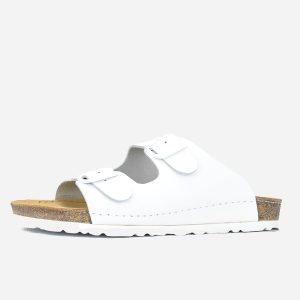 Sandales en cuir véritable blanche – op214