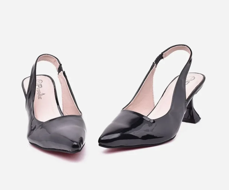 Sandale talon femme verni noir  – op240 – <strong>OPIYANE</strong> – Image 2