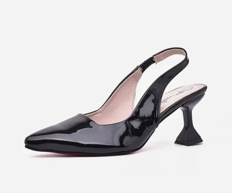 Sandale talon femme verni noir  – op240 – <strong>OPIYANE</strong>