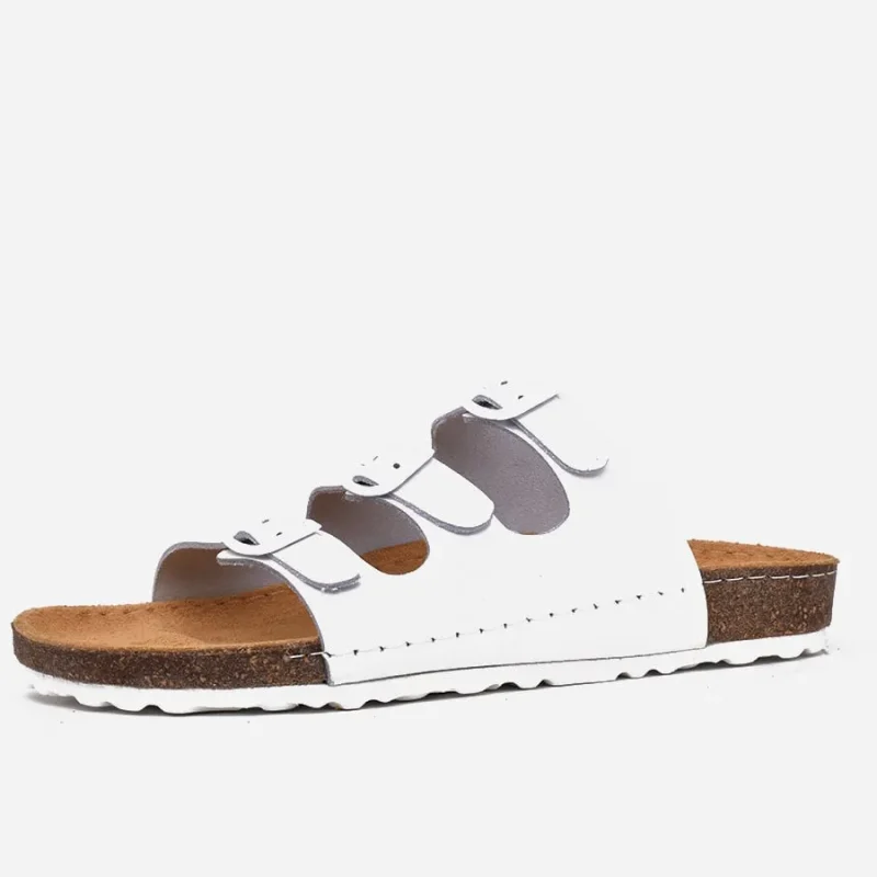 Sandales homme en cuir véritable Blanche – op159 <strong>OPIYANE</strong>