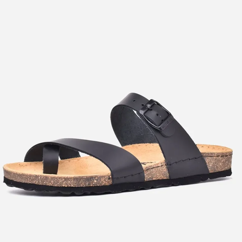 Sandales homme en cuir véritable Noir – op160 <strong>OPIYANE</strong>