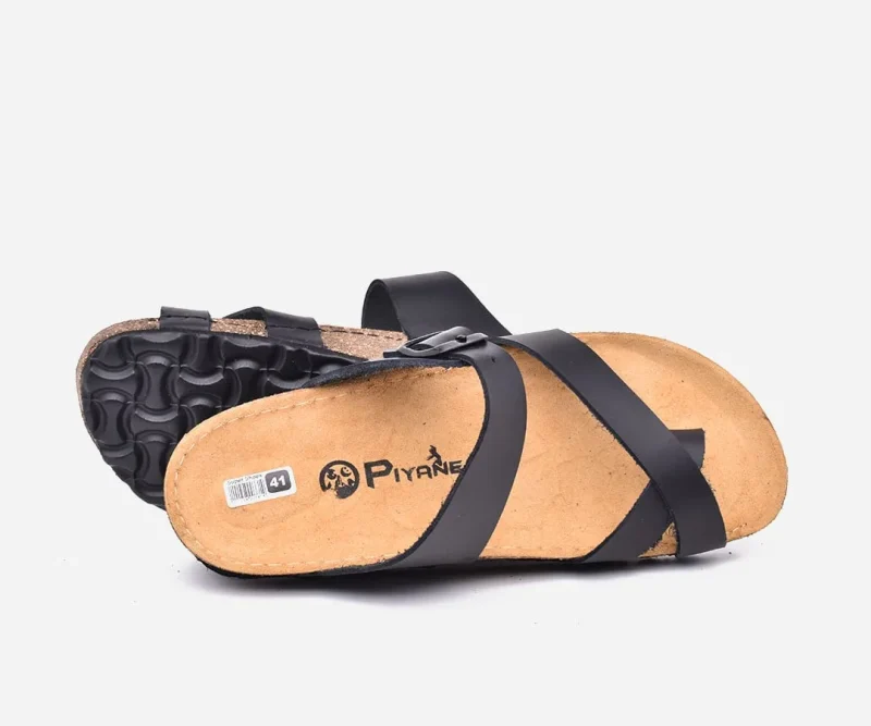 Sandales homme en cuir véritable Noir – op160 <strong>OPIYANE</strong> – Image 3