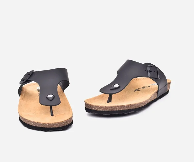Sandales homme en cuir véritable Noir – op161 <strong>OPIYANE</strong> – Image 3