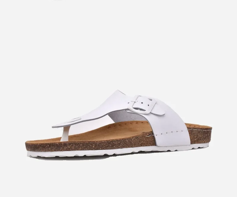 Sandales homme en cuir véritable Blanche – op161 <strong>OPIYANE</strong>