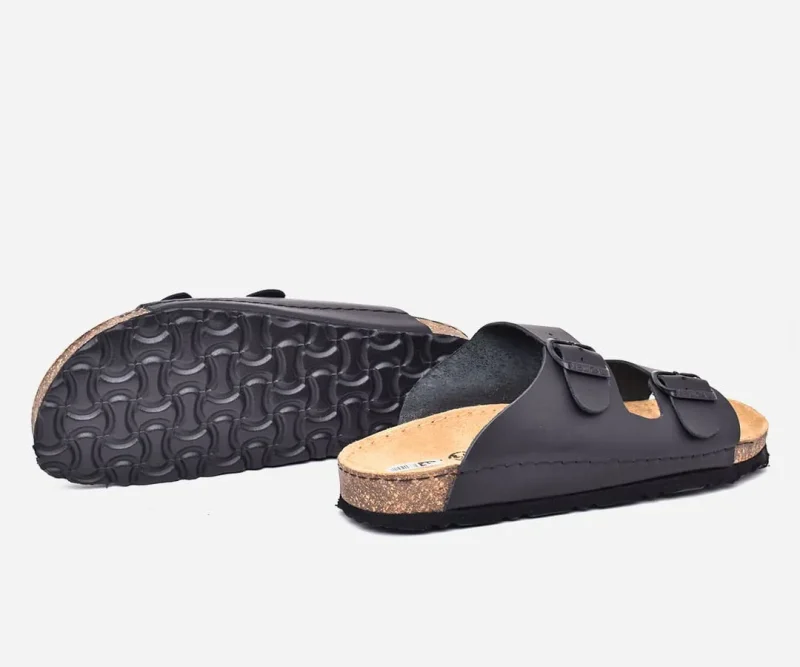 Sandales homme en cuir véritable noir – op214 – Image 4