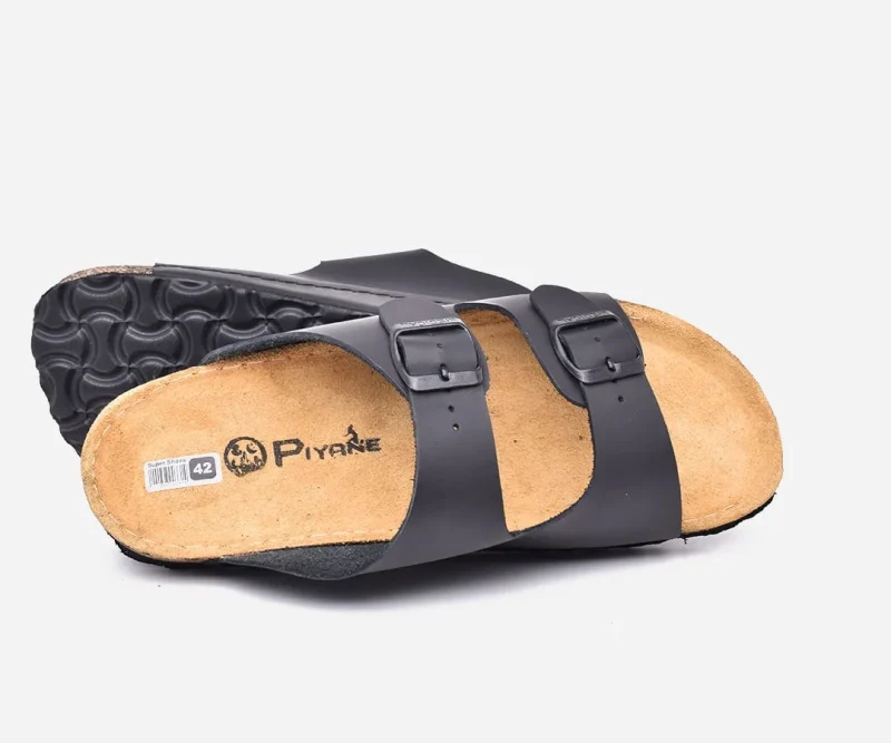 Sandales homme en cuir véritable noir – op214 – Image 3