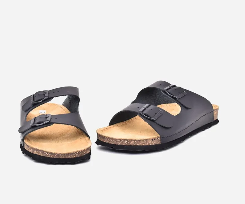 Sandales homme en cuir véritable noir – op214 – Image 2