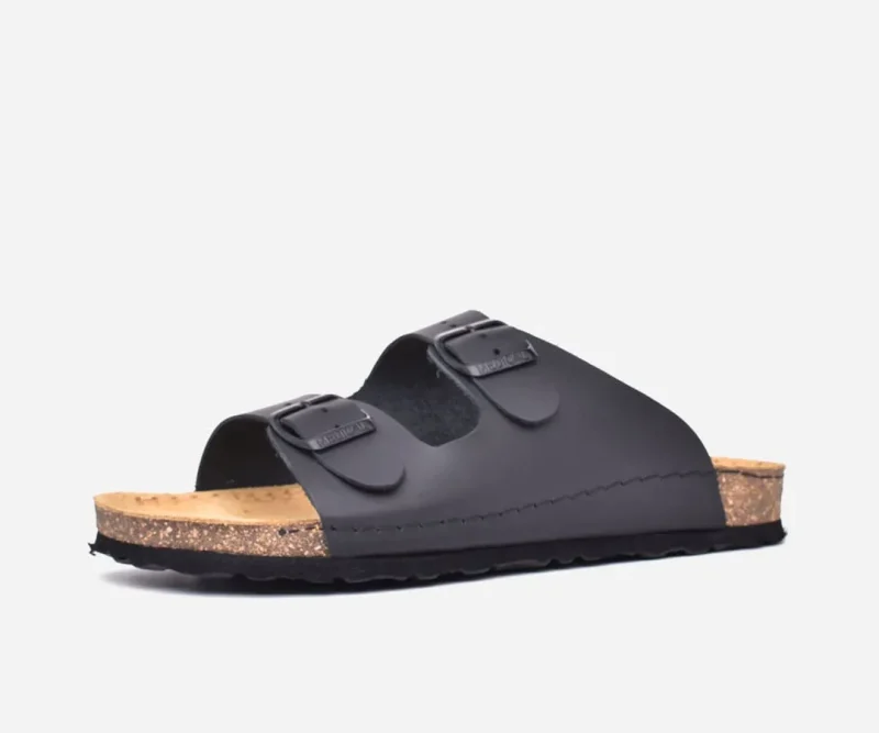 Sandales homme en cuir véritable noir – op214