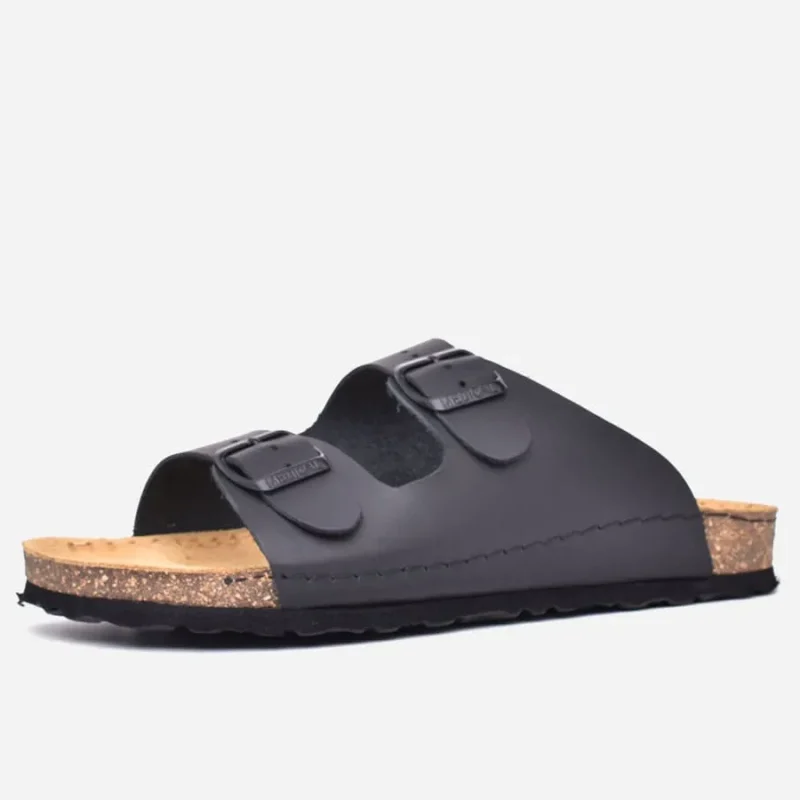 Sandales homme en cuir véritable noir – op214