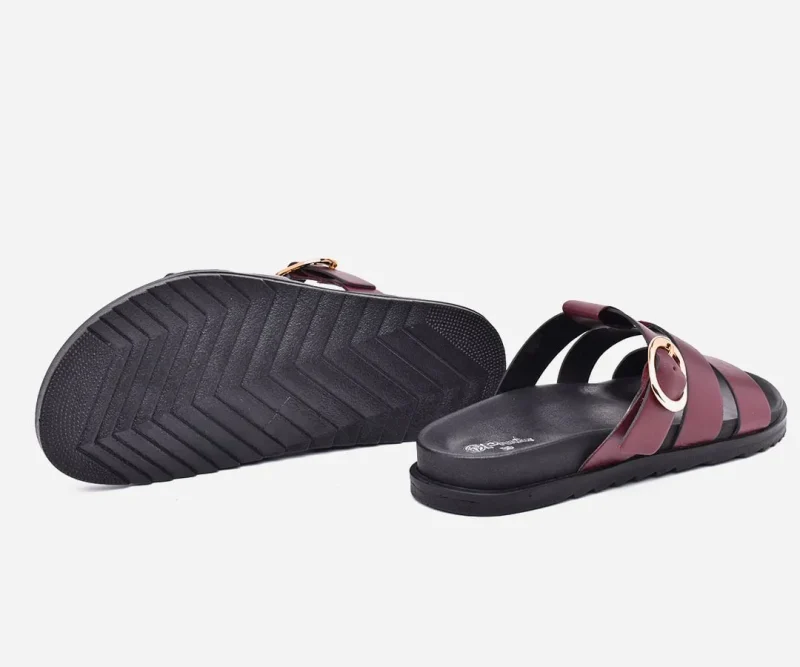 Sandales Femmes Médicales en cuir Bordeau – op243 - <strong>OPIYANE</strong> – Image 5