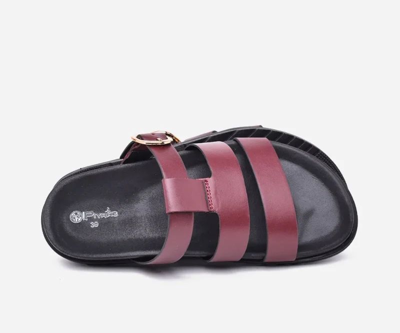 Sandales Femmes Médicales en cuir Bordeau – op243 - <strong>OPIYANE</strong> – Image 4