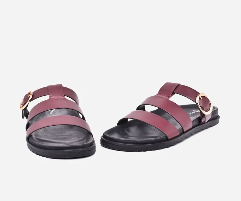 Sandales Femmes Médicales en cuir Bordeau – op243 - <strong>OPIYANE</strong> – Image 3