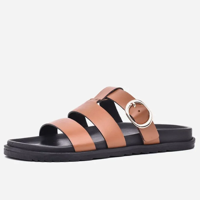 Sandales Femmes Médicales en cuir Gold – op243 - <strong>OPIYANE</strong>