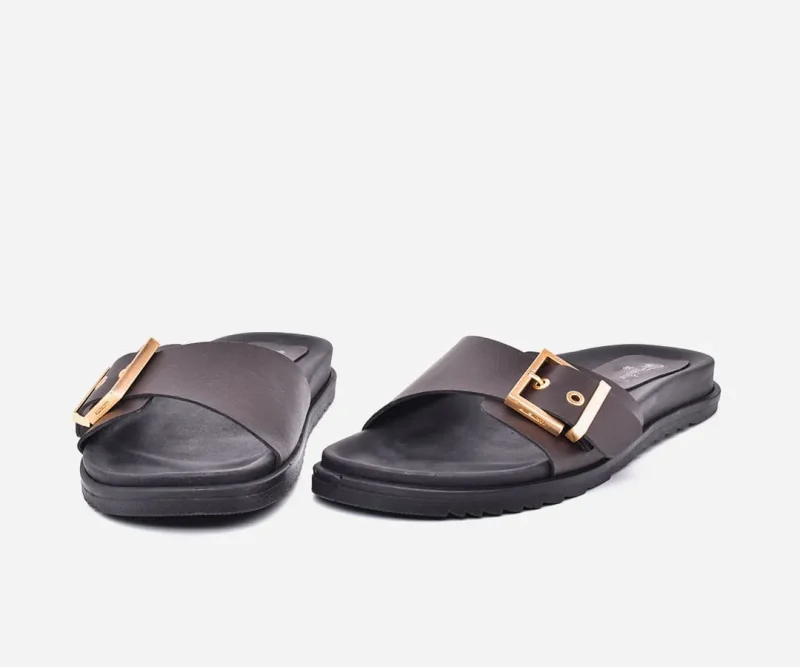 Sandales Femmes Médicales en cuir Marron – op242 - <strong>OPIYANE</strong> – Image 3