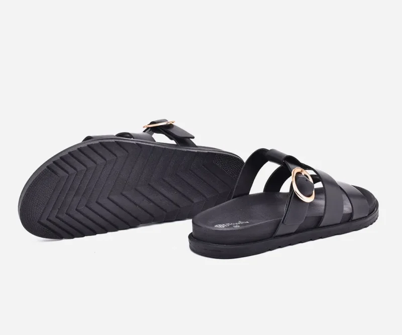 Sandales Femmes Médicales en cuir Noir – op243 - <strong>OPIYANE</strong> – Image 5