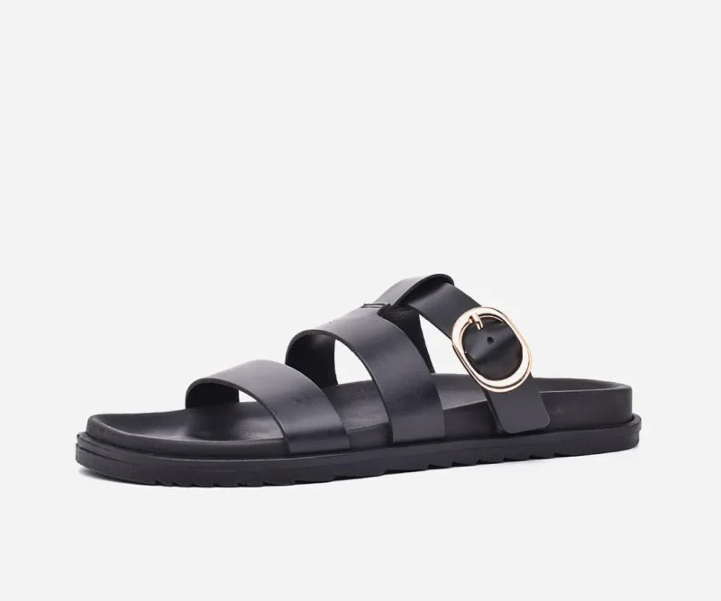 Sandales Femmes Médicales en cuir Noir – op243 - <strong>OPIYANE</strong>