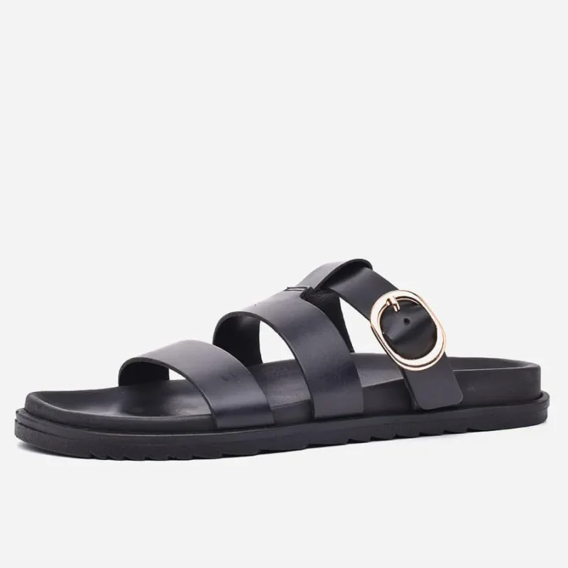 Sandales Femmes Médicales en cuir Noir – op243 - <strong>OPIYANE</strong>