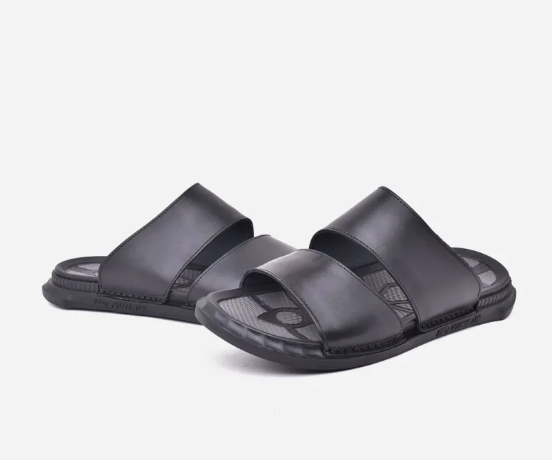 Sandale homme en cuir noir haut de gamme – op162 – <strong>OPIYANE</strong> – Image 4