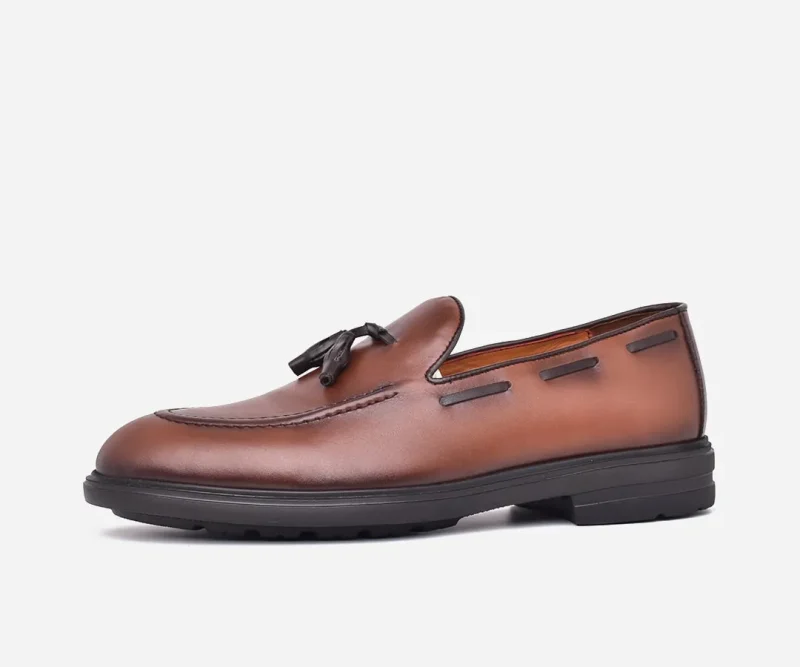 Chaussure haut de gamme en cuir marron vintage – op132 – <strong>OPIYANE</strong>
