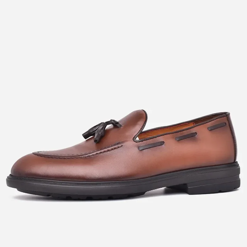 Chaussure haut de gamme en cuir marron vintage – op132 – <strong>OPIYANE</strong>