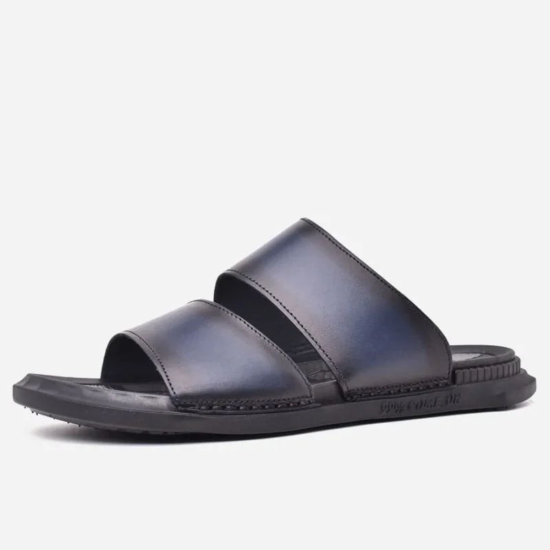 Sandale homme en cuir Bleu haut de gamme – op162 – <strong>OPIYANE</strong>