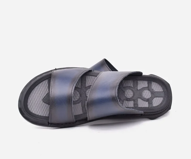 Sandale homme en cuir Bleu haut de gamme – op162 – <strong>OPIYANE</strong> – Image 2