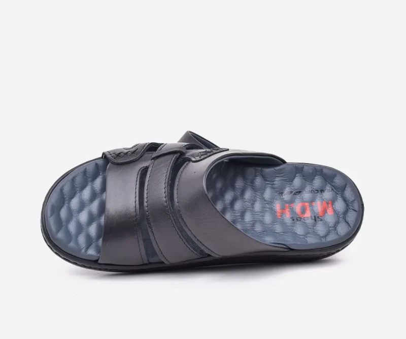 Sandales homme medical en cuir véritable noir – op148 – Image 2