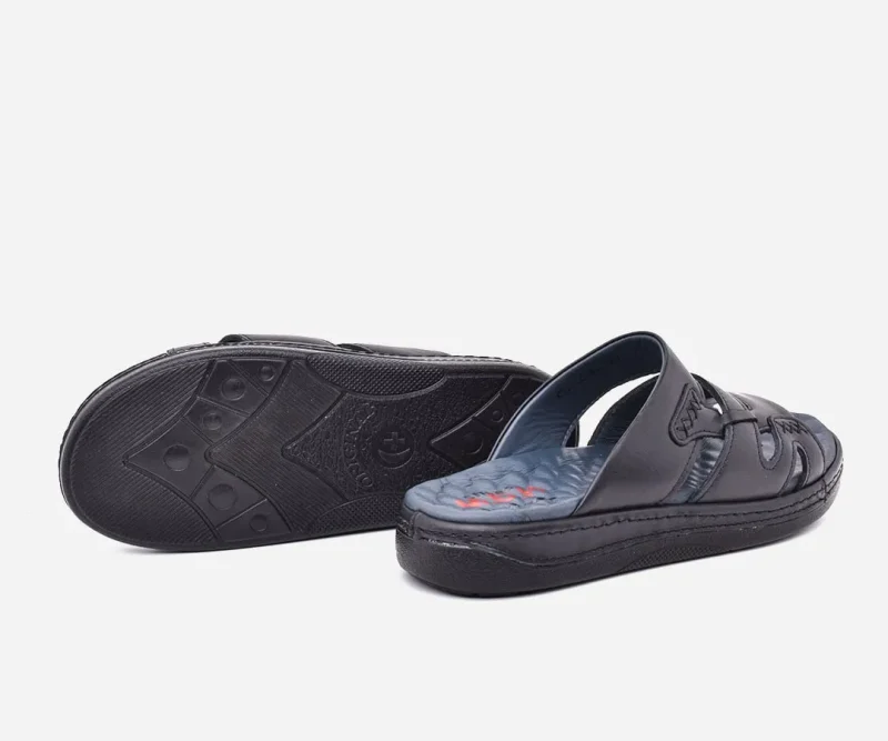 Sandales homme medical en cuir véritable noir – op148 – Image 5