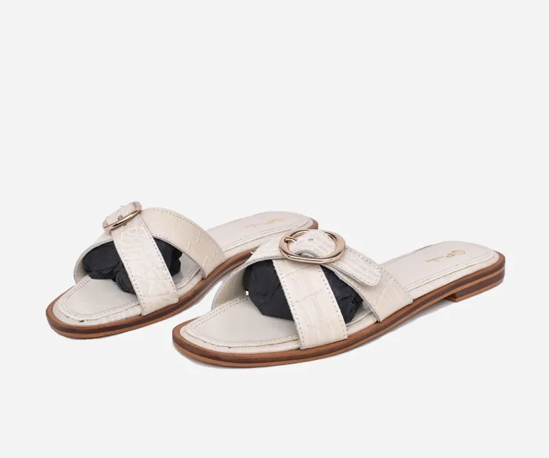 Sandale pour femme En cuir Beige – op244 – <strong>OPIYANE</strong> – Image 2