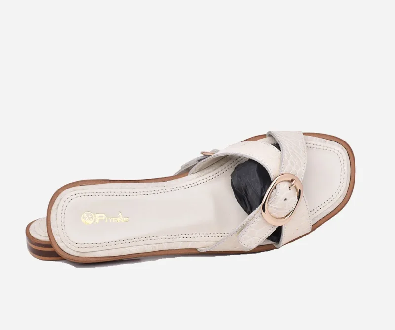 Sandale pour femme En cuir Beige – op244 – <strong>OPIYANE</strong> – Image 3
