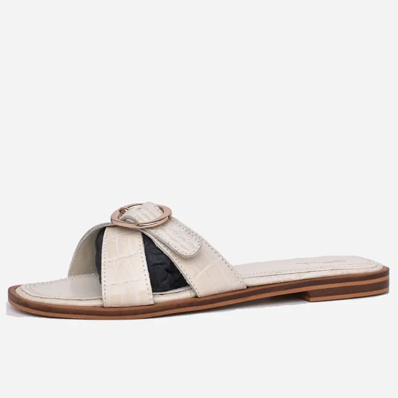 Sandale pour femme En cuir Beige – op244 – <strong>OPIYANE</strong>