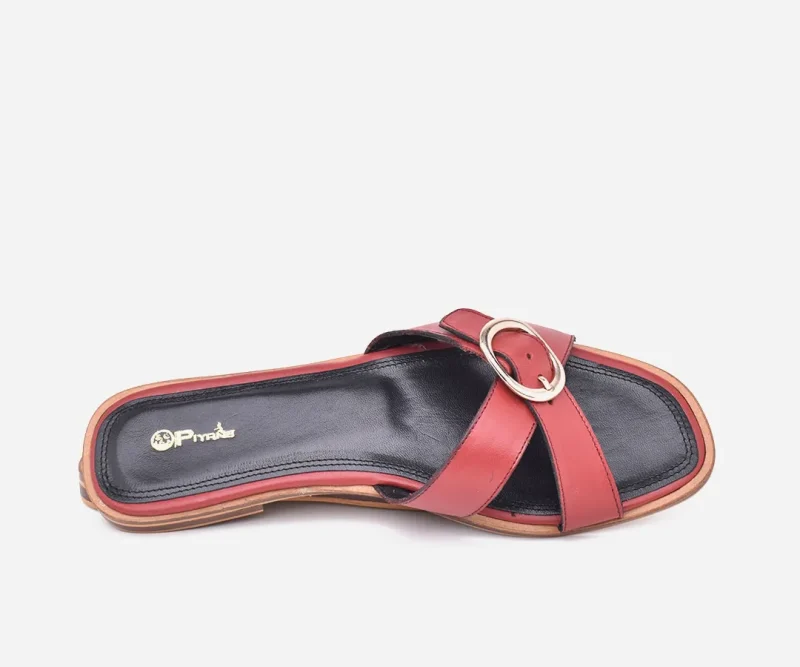 Sandale pour femme En cuir Bordeau – op244 – <strong>OPIYANE</strong> – Image 3