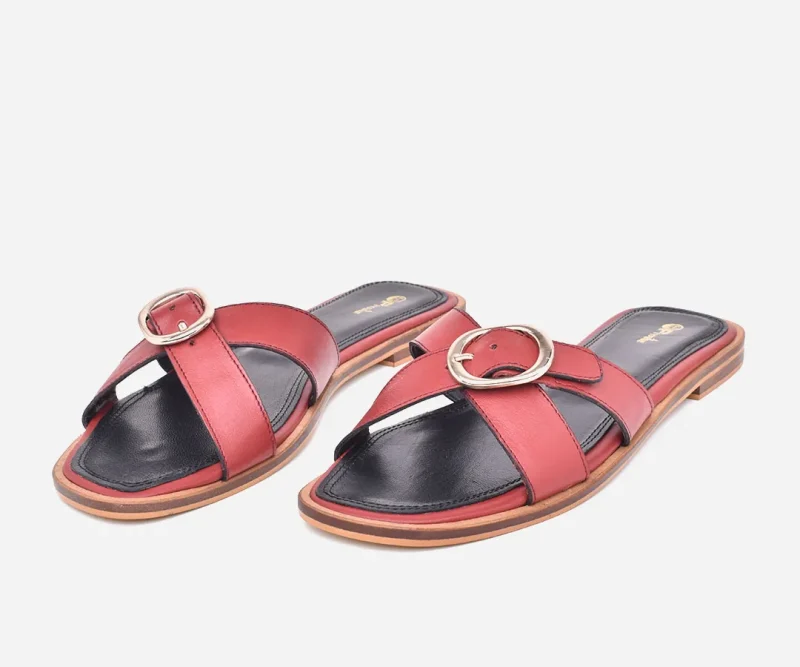 Sandale pour femme En cuir Bordeau – op244 – <strong>OPIYANE</strong> – Image 2