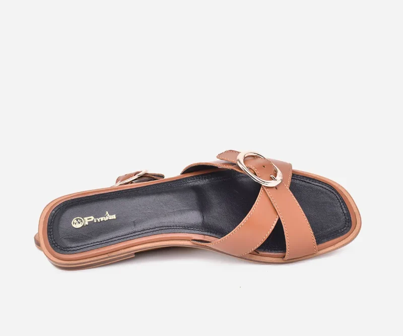 Sandale pour femme En cuir gold – op244 – <strong>OPIYANE</strong> – Image 3