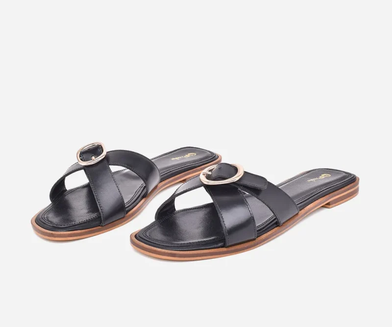 Sandale pour femme En cuir Noir – op244 – <strong>OPIYANE</strong> – Image 2