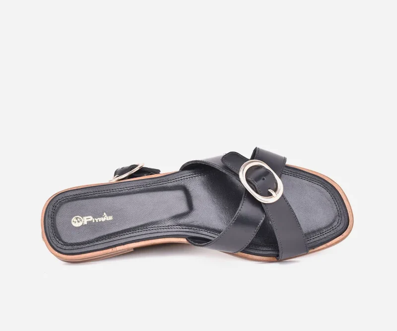 Sandale pour femme En cuir Noir – op244 – <strong>OPIYANE</strong> – Image 3