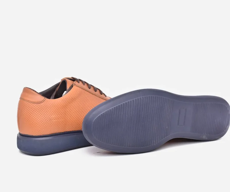 Espadrille Homme Luxe en Cuir tabac semlle bleu – op126  – <strong>OPIYANE</strong> – Image 4