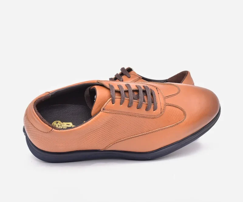 Espadrille Homme Luxe en Cuir tabac semlle bleu – op126  – <strong>OPIYANE</strong> – Image 2