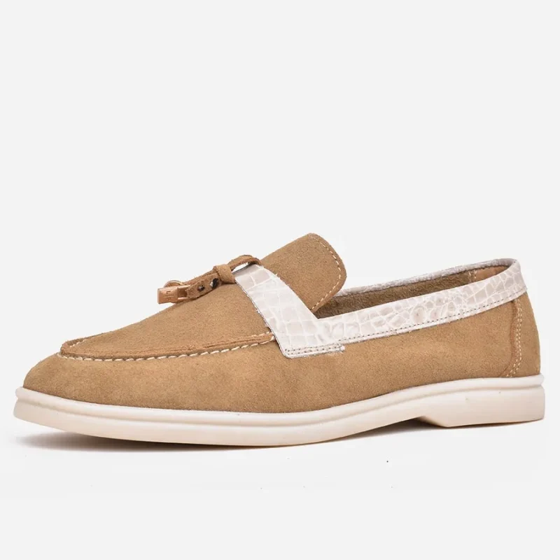 Mocassin en daim Taupe – op271 – <strong>OPIYANE</strong>