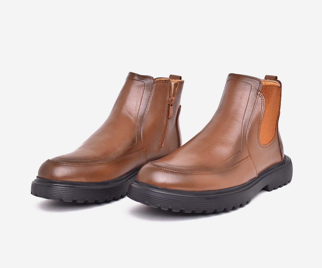 Boot Homme en Cuir Gold – Semelle Confort et Antidérapante – op183 – <strong>OPIYANE</strong> 5 Boot Homme