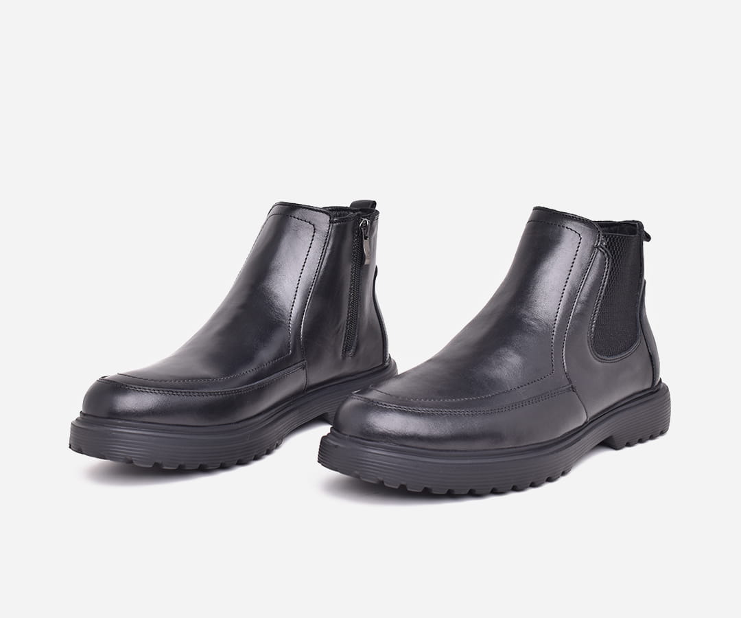 Boot Homme en Cuir Noir – Semelle Confort et Antidérapante – op183 – <strong>OPIYANE</strong> 4 Boot Homme